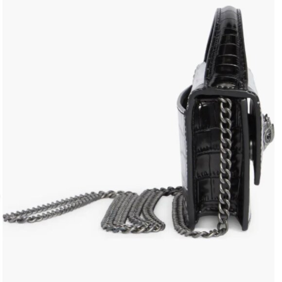 Kurt Geiger XS Bond Croc Embossed Leather Top Handle Bag NWT - Picture 4 of 6